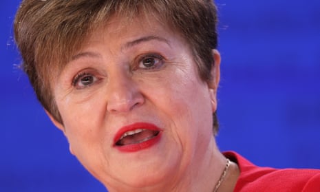 International Monetary Fund (IMF) Managing Director Kristalina Georgieva speaks during a press briefing on “Global Policy Agenda” at the IMF headquarters on April 18, 2024 in Washington, DC