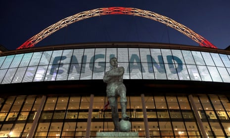 The Bobby Moore statue outside Wembley stadium.