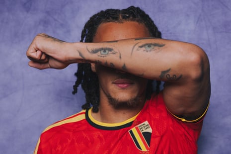 Diego Moreira of Belgium obscures his eyes for an eerie portrait.