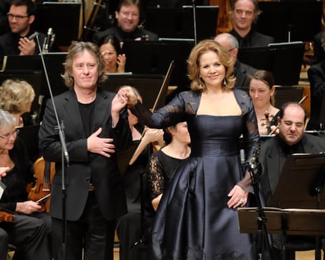 Composer Anders Hillborg soprano Renée Fleming at the Barbican on Friday.