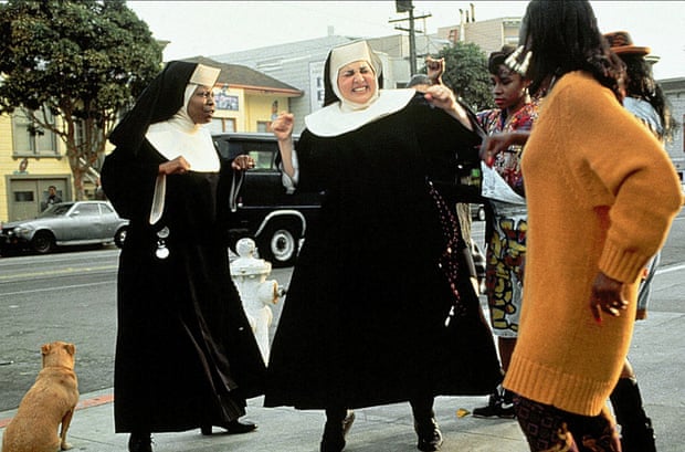 Whoopi Goldberg and Kathy Najimy in Sister Act (1992).