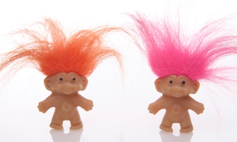 Two toy troll dolls
