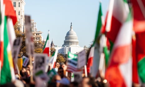 Iranians march in front of the Capitol building in Washington