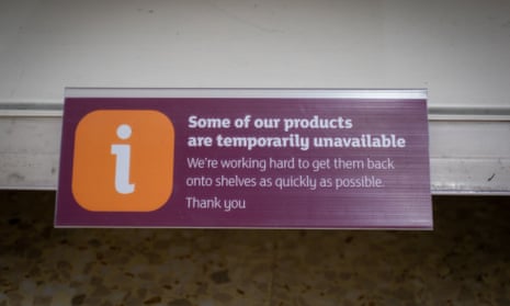 A Some of our Products are temporarily unavailable sign.