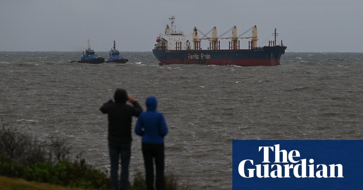 Cargo ship safely returned to port in Sydney after three days stranded in wild seas