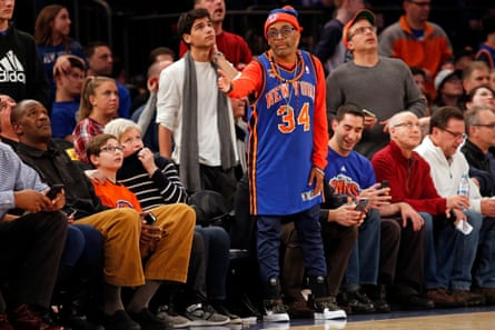 Longtime Knicks fan Spike Lee in his Charles Oakley jersey: what does he make of it all?