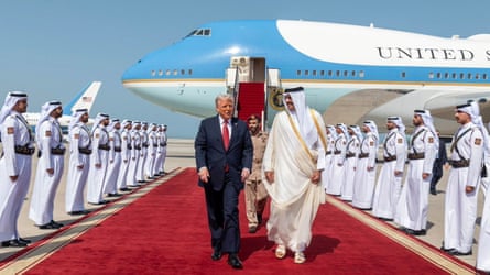 Sheikh Tamim welcoming Donald Trump to Doha in May.