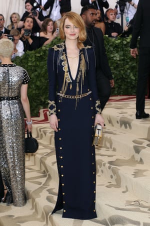 Emma Stone attended the gala with the Louis Vuitton contingency, including Michelle Williams and Alicia Vikander.