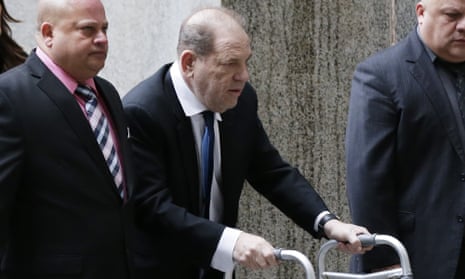 Harvey Weinstein arrives for a hearing with a walker at Manhattan court for a hearing on 11 December in New York City. 