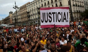 An indignados protest in Madrid, 2012