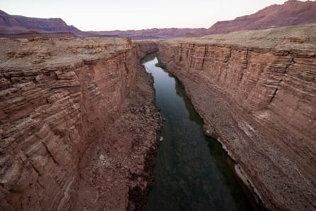 A view of the Colorado River from the Navajo Bridge in Marble Canyon, Arizona.