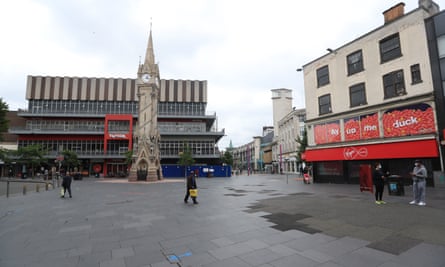 A deserted Leicester city centre on Saturday, as the city remains in local lockdown.