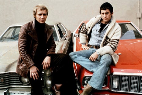 David Soul as Ken ‘Hutch’ Hutchinson and Paul Michael Glaser as Dave Starsky in Starsky and Hutch, 1975