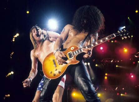 Axl Rose and Slash performing at Rock in Rio in 1991.
