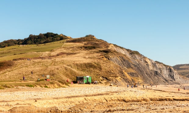 Fossils are regularly found on Charmouth’s crumbly cliffs and on the beach.