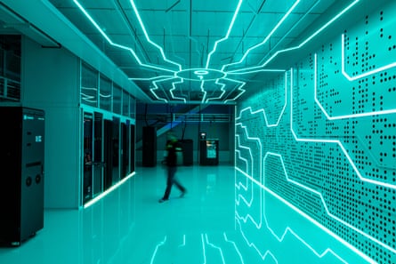 Liquid-cooled servers at the Global Switch data centre, London.