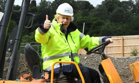 Boris Johnson during a visit to the Speller Metcalfe’s building site at the Dudley Institute of Technology today.