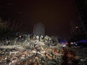 A view of destroyed apartment in Yurt neighborhood of Cukurova district after the earthquake on February 6, 2023 in Adana, Turkiye.