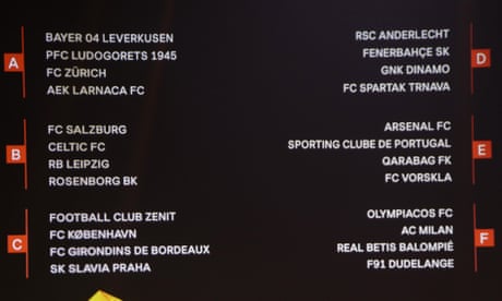 Europa League Draw Arsenal In Group With Sporting Chelsea To Face Vidi Europa League Draw Arsenal In Group With Sporting Chelsea To Face Vidi