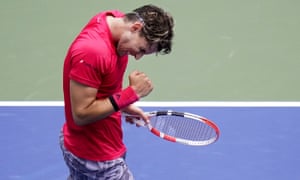 Dominic Thiem celebrates after dealing victory