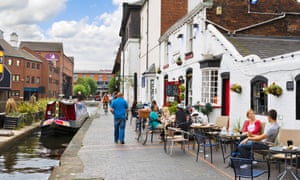 Canalside cafe at Gas Street Basin, Birmingham.