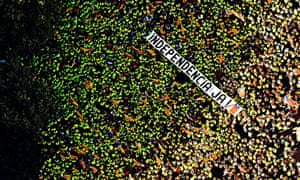 During the Diada in Barcelona on 11 September an aerial view shows hundreds of thousands of people gathering to call for ‘Independence now’.