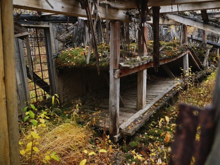 Rotting bunks where prisoners once slept