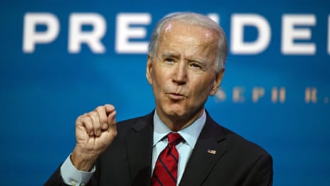 '100m shots in 100 days': Biden urges Americans to wear masks as he makes vaccine pledge – video