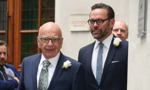 James Murdoch breaks with father, Rupert, to criticise president
