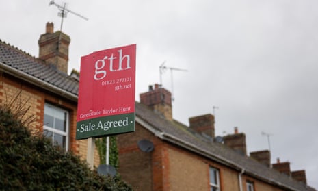 'Sale agreed' sign outside property in Taunton.