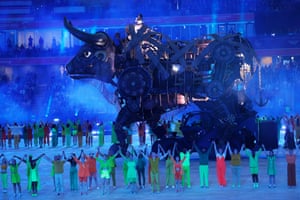 The Raging Bull during the opening ceremony for the Commonwealth Games at the Alexander Stadium in Birmingham,England, on 28 July2022. (Photo by Tom Jenkins)