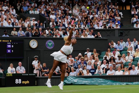 Serena Williams serves to Maya Joint.