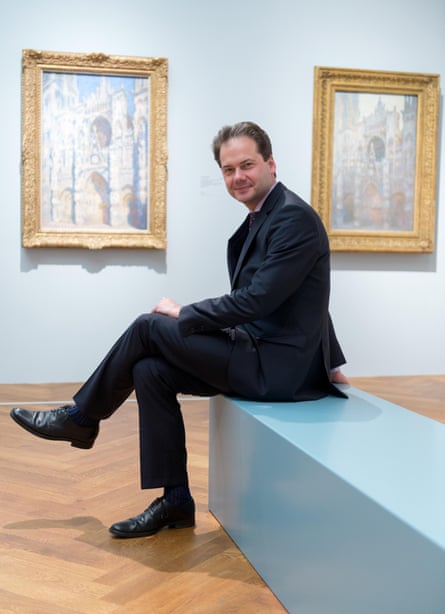 Max Hollein sits in the Claude Monet exhibition at Städel museum in Frankfurt.