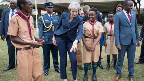Theresa May dances (again) as she wraps up Africa trip – video 