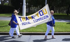 A banner thanking the royal commission into institutional responses to child sexual abuse 