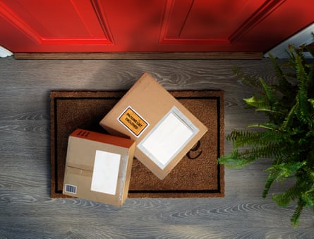 Parcels outside a door.
