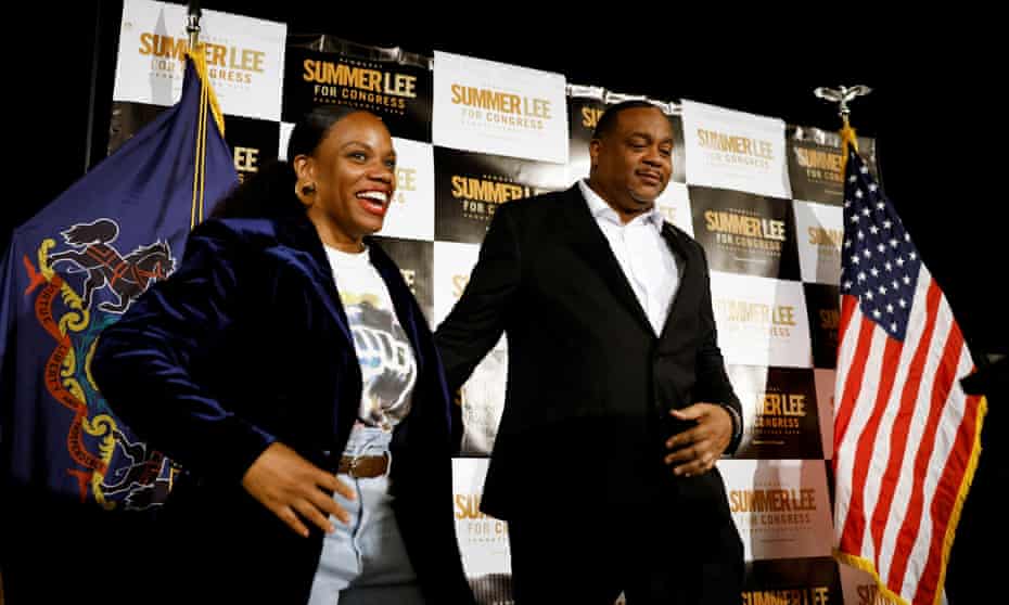Aipac has spent more than $2m to defeat Summer Lee (pictured with Pittsburgh mayor Ed Gainey), who is running for a congressional seat in Pennsylvania.