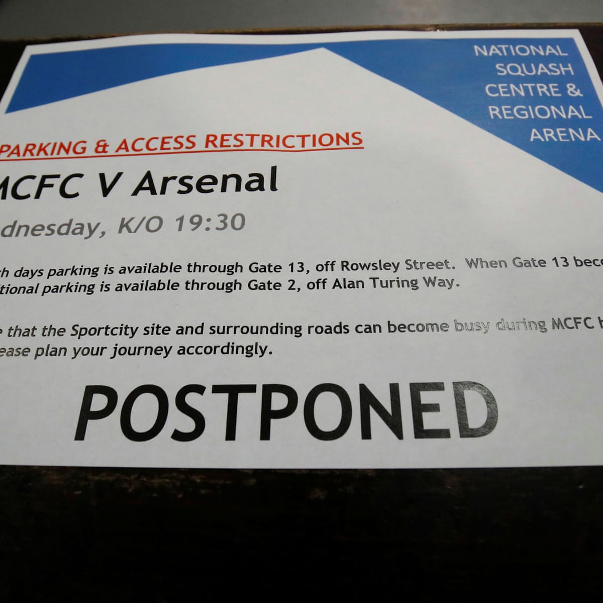 Arsenal Players In Self Isolation As Manchester City Game Postponed Due To Coronavirus Arsenal The Guardian