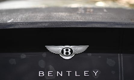 The badge on a Bentley Continental GT