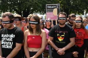 People protest changing the date of Australia Day in Hobart