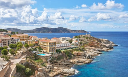 Corsica … home to the UK package holiday: Horizon Holidays took 11 Brits on an all-inclusive trip here in 1950.
