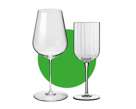 Two wine glasses, one original, the other fluted.