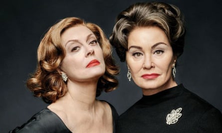 Sarandon as Bette Davis and Jessica Lange as Joan Crawford in Feud: Bette and Joan.
