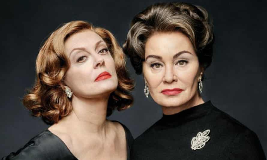 Susan Sarandon as Bette Davis and Jessica Lange as Joan Crawford in Feud: Bette and Joan.
