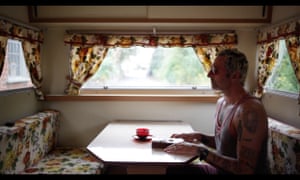 ‘A stray is an animal without a home’ ... Scott Lavene in his caravan.