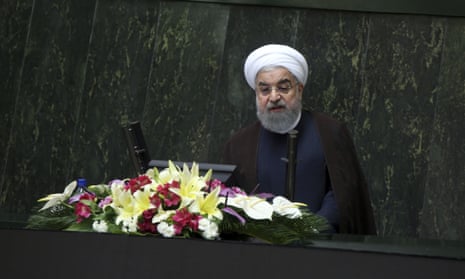 Hassan Rouhani in parliament on Tuesday. ‘We will return to our previous situation very much stronger.’