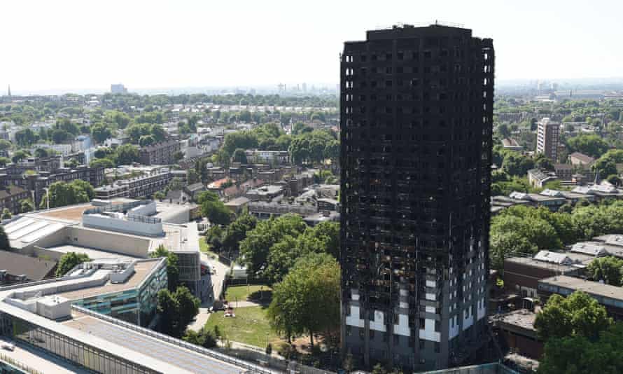 Grenfell Tower after the fire in June 2017 which killed 72 people.