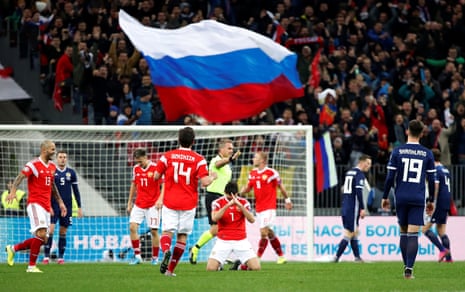 Ozdoev celebrates scoring Russia’s second.
