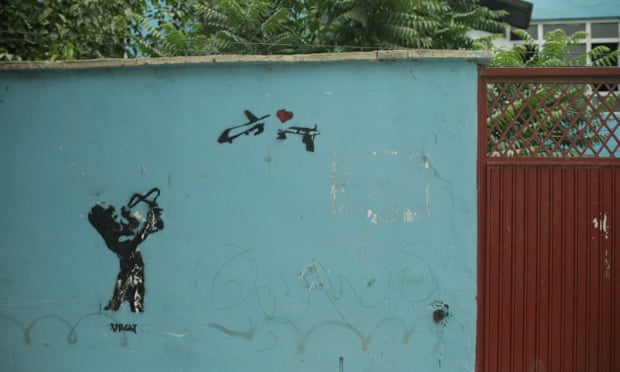 Kabul graffiti in a still from National Bird.