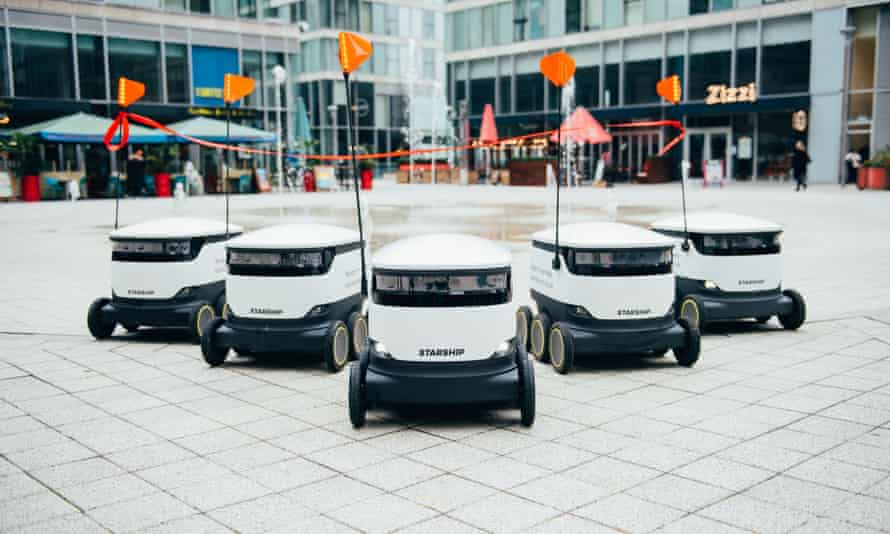 A fleet of Starship robots in Milton Keynes